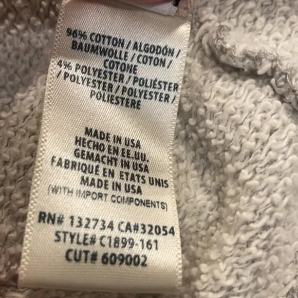 Anthropologie Mini Sweatshirt Dress Medium Gray Cotton Short Sleeve Cloth Stone - Picture 7 of 8